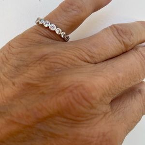 STERLING SILVER CUBIC ZIRCONIA ANNIVERSARY RING